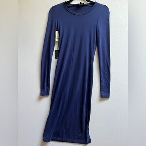NWT Wilfred Aritzia Parker Blue Bodycon long Sleeve Dress Sz XS
